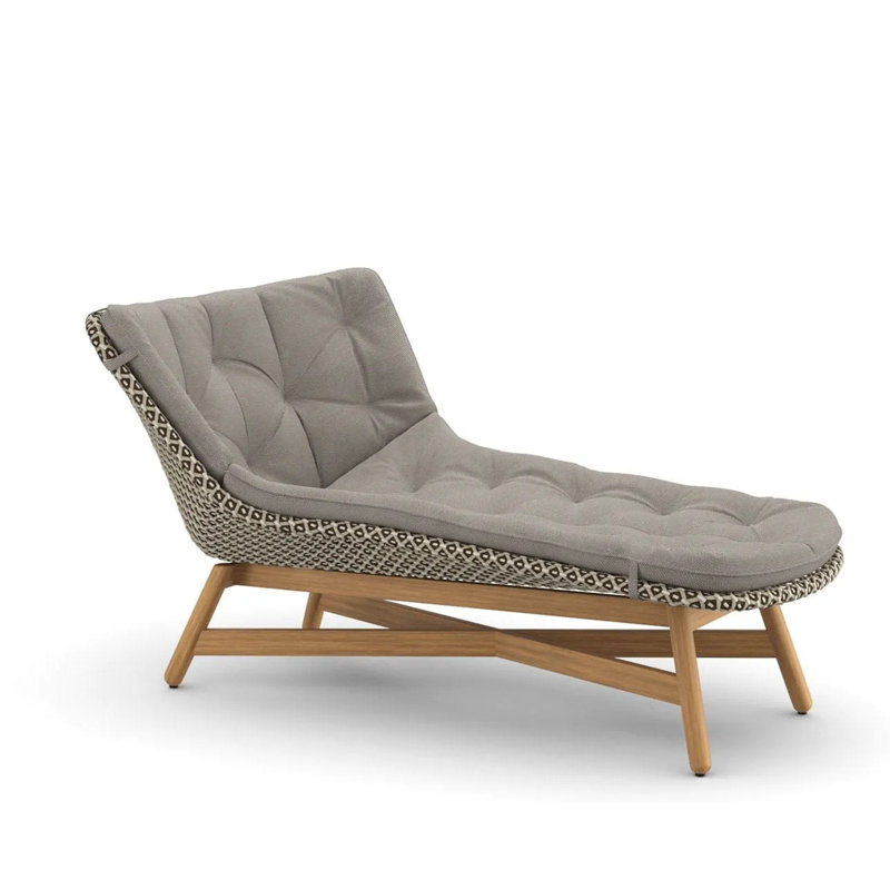 Mbrace Outdoor Teak Chaise Lounge, Natura Ash, Baltic