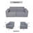 Deko Living 2 Place Seating  Gray Compressed Foam Sectional Sofa-116417289