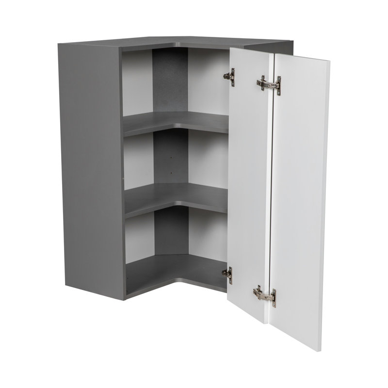 Armoire murale de coin en panneau de particules l 24 po prête à assembler, H 30 po x l 24 po, Blanc lustré