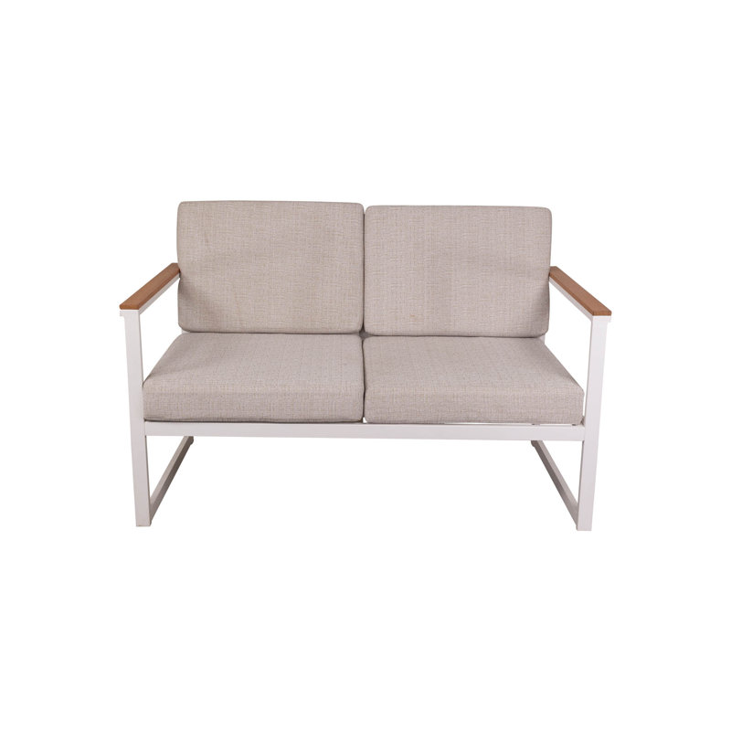 Catalina 51.57'' Wide Powder Coated Steel Loveseat with Cushions