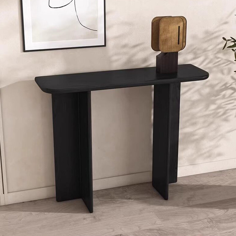 Console de style japonais simple et moderne, H 29,5 po x l 39,4 po x P 13,8 po, Noir, Black, Noir