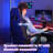 Hoffree LED Ergonomic Gaming Chair with Bluetooth Speakers and Vibration Lumbar Pillow-69741808