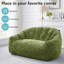 Pouf géant, canapé, 140 x 98 x 61 cm, tissu en peluche, salon moderne-1377980088