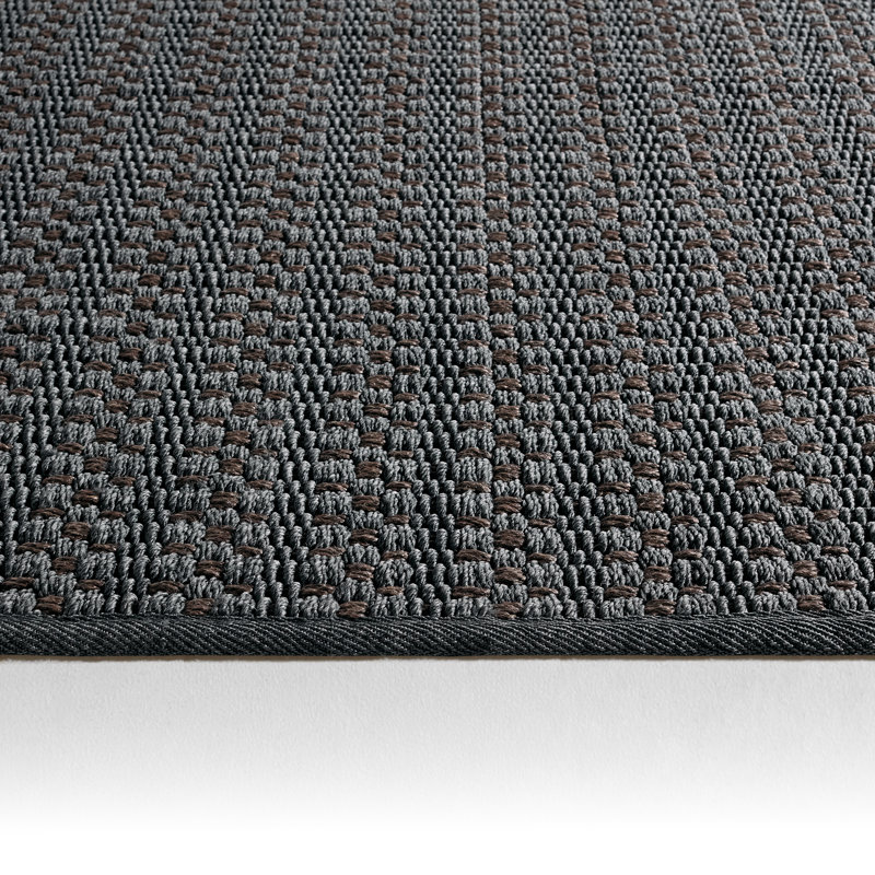 Tapis gris / brun en polypropylène tissé à la main Eidy, Rectangle 8 pi x 10 pi