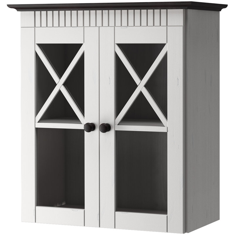 Vernita Solid Wood Bathroom Cabinet, Havana White Lacquer