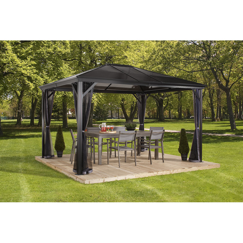Pavillon de jardin Rembert, 14 pi. L 10 pi. D, Brun, Gris foncé