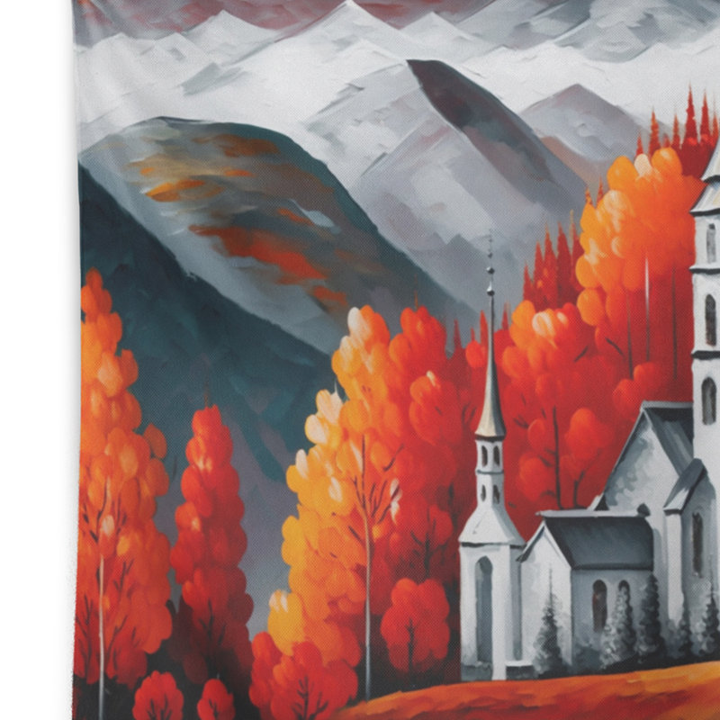 Tapisserie en polyester orange monochromes en polyester avec punaises, H 50 po x l 60 po