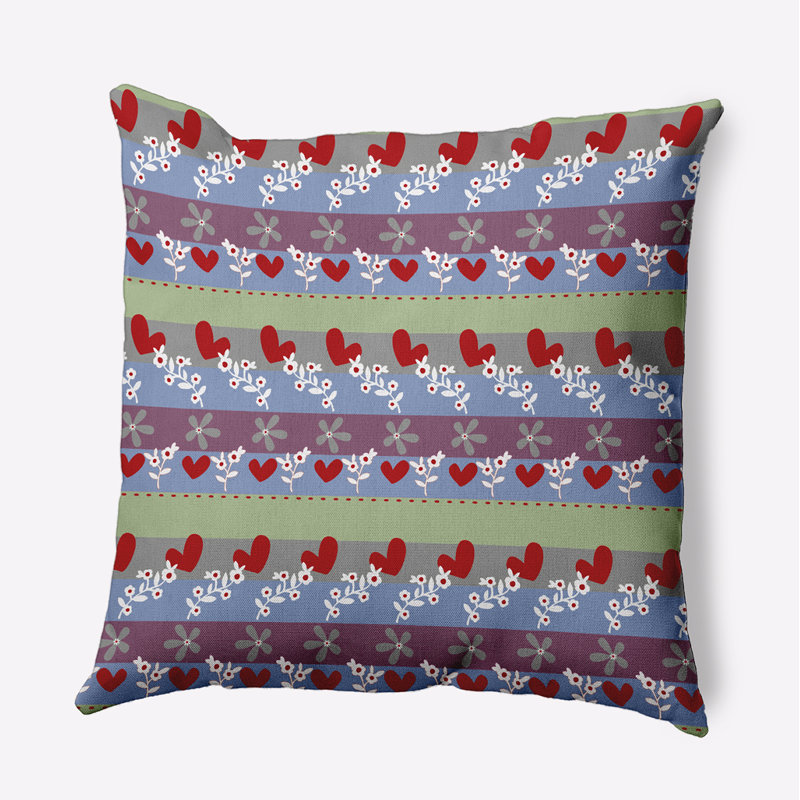 Floral Polyester Throw Pillow, 16" H x 16" W, Square