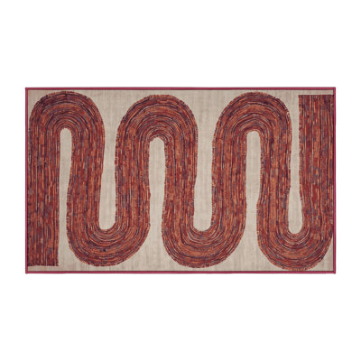 Machine Washable Red Area Rug