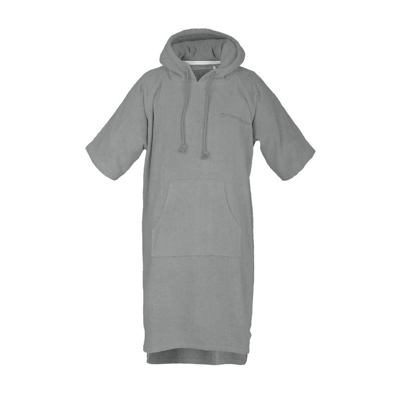 Cotton Terry Cloth Above Knee Bathrobe, Moody Grey, L/XL