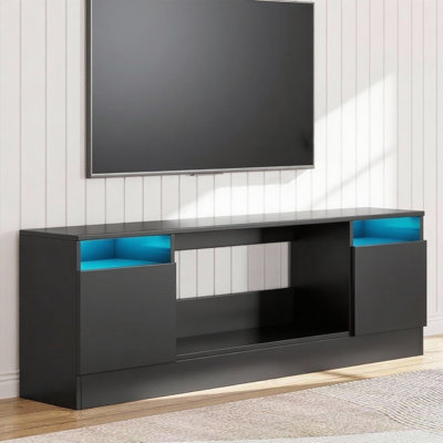 Meuble télé 70 po avec armoire de rangement jusqu'à 75 po