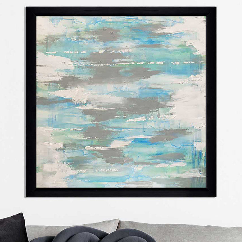 « blue regard (square) » par cassie studios-print, H 37,5 po x l 37,5 po x P 1 po, Cadre noir