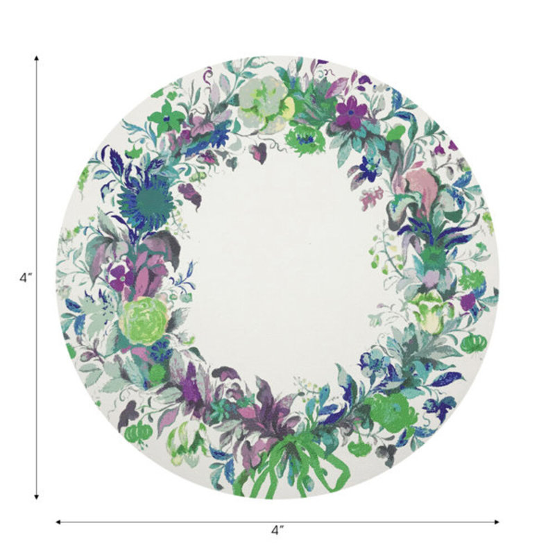 Guirlande de fleurs rondes en cuir végétalien bleu, Bleu