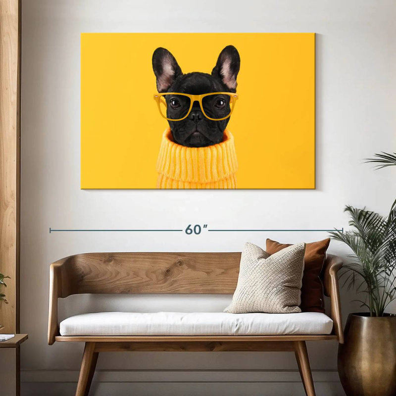Brampt Sophisticated French Bulldog, 32" H x 48" W