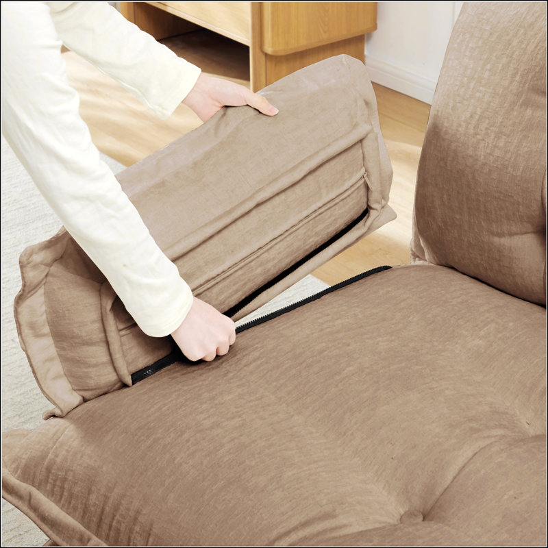 Canapé modulaire 73 en chenille 73 RSF - Brun clair, personnalisable et adaptable à n'importe quelle taille de pièce et disposition
