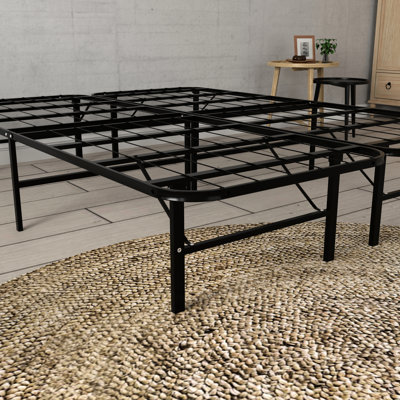 Black Full Steel Platform Bed Foundation - And , Tool Setup, 14 Inch Elevation, Supports 2000 Lbs Structure, 5 Minute Assembly, Underbed Storage, Improved Airflow, High Strength Welded