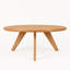 Table basse ronde en bois de chêne massif Petra - Table basse Mid-Century moderne fabriquée à la main-1252714202