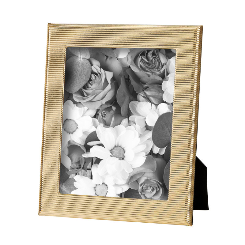 Leather Picture Frame, 8" W x 10" H, Gold