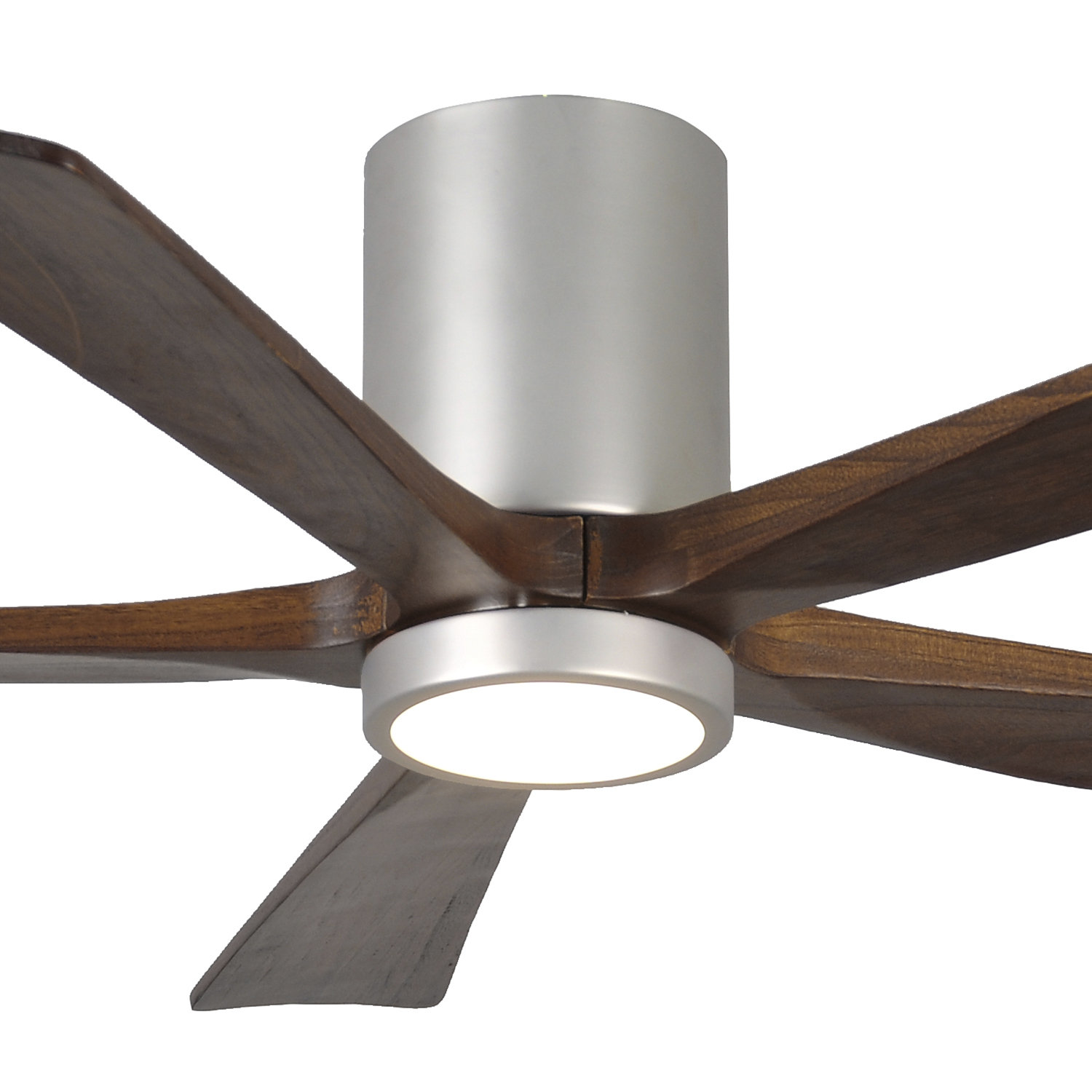 Irene Ceiling Fan with LED Light Kit, Brushed Nickel, 52", Walnut Tone