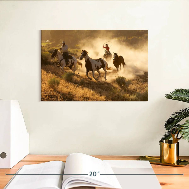Lelar Western Cowboys, 8" H x 12" W