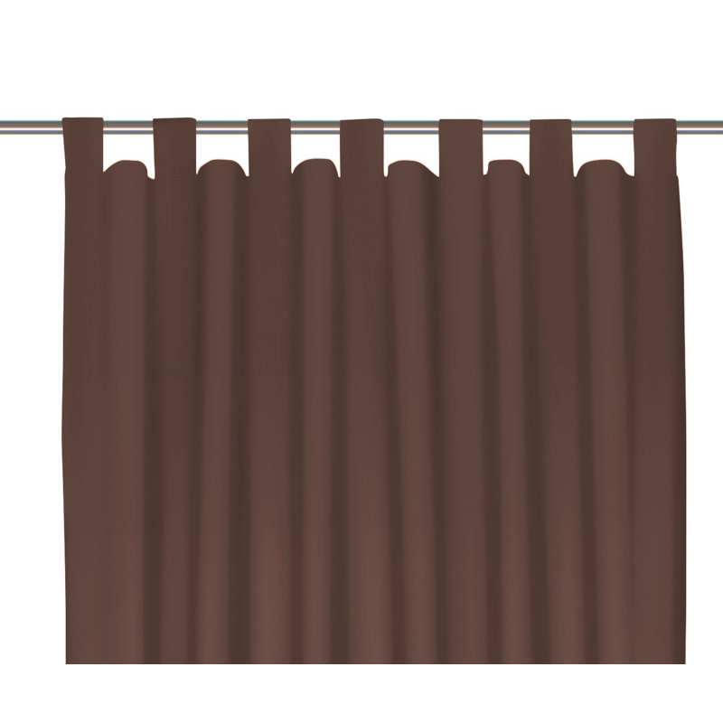 Polyester Blackout Tab Top Curtain Panel, 142cm Width x 295cm Drop, Brown