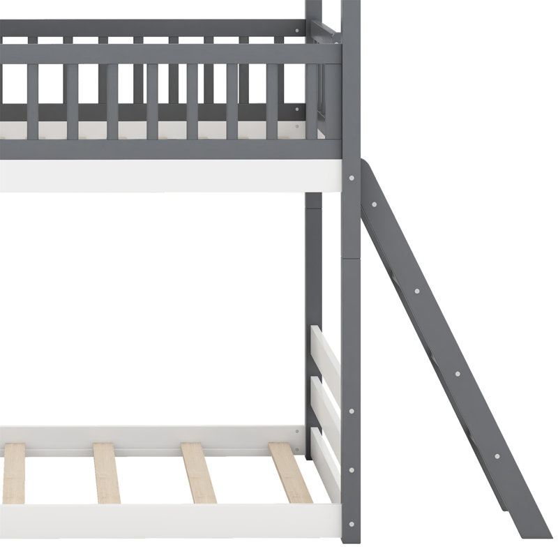 Lit superposé simple au-dessus de simple Jacklyn Kids, Gris
