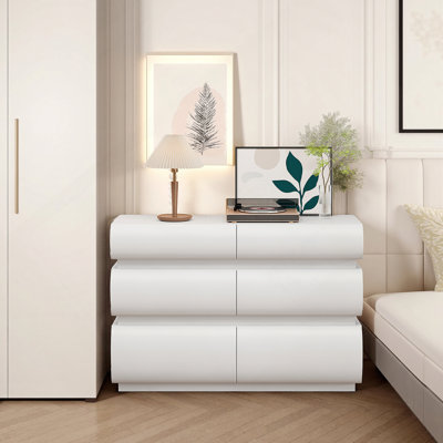 Commode de rangement moderne à 6 tiroirs pour chambre à coucher et salon