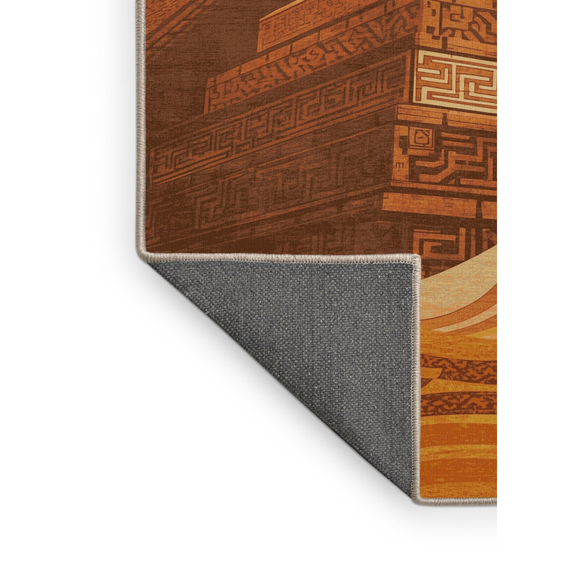 Tapis oriental doux et moelleux à motif oriental brun et beige Schroeder, 7 x 9