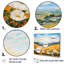 Jaune souci jaune dans un paysage de montagne - ensemble d'art mural sur toile fleurs-107737633-107737638