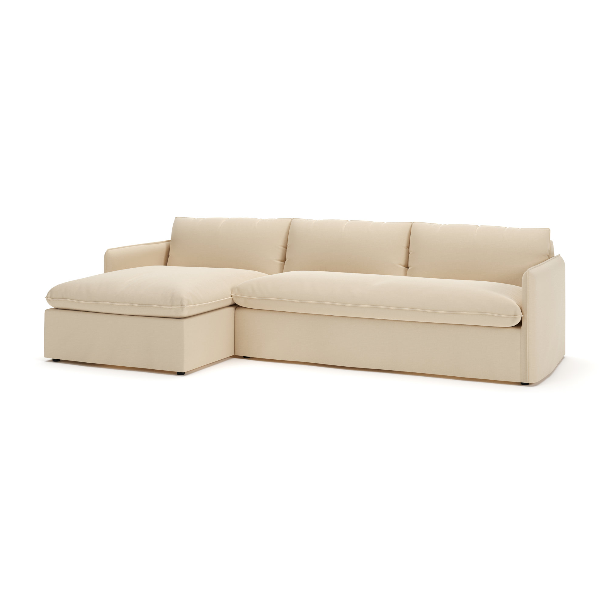 Bellatrix Upholstered L-Sectional, Canvas Flax Sunbrella® Canvas, Left Hand Facing