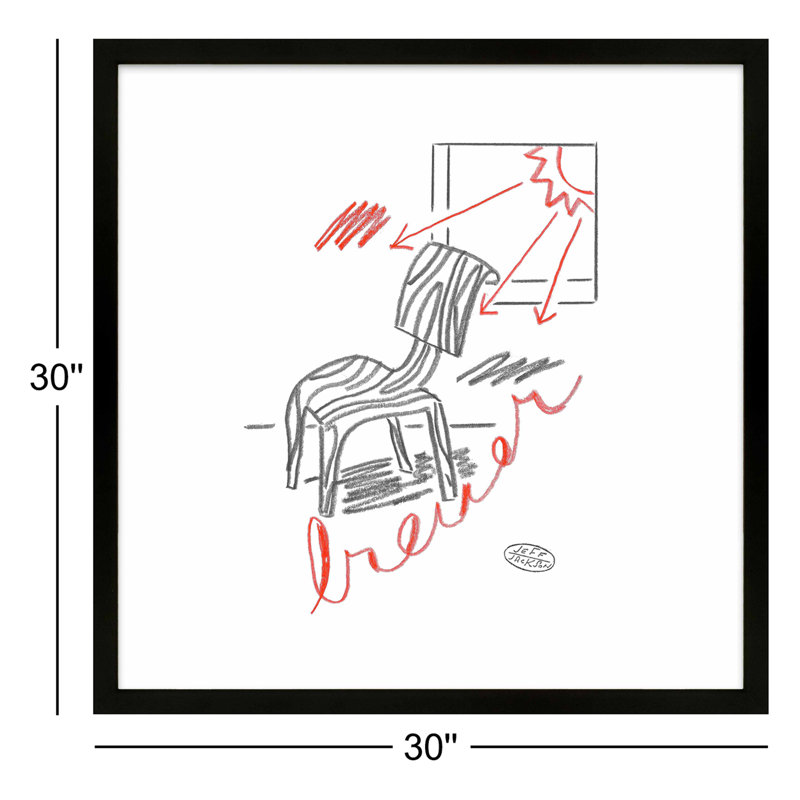 Chairs Breuer Print by Jeff Jackson, Black Single Picture Framed Paper, 30" W x 30" H