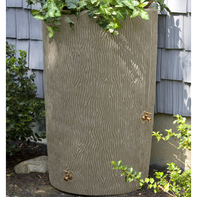 Good Ideas 90 Gallons Plastic Drainable Dual Overflow Planter Rain Barrel, San