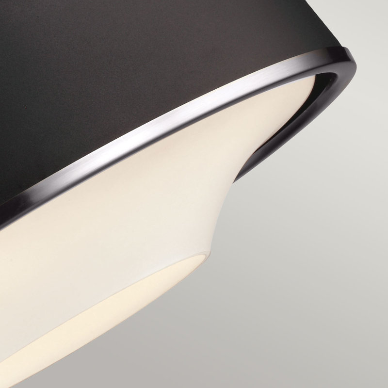 Holloway 1-Light Mini Pendant, Brushed Steel/Textured Black, 50.8 cm H x 47.9 cm W