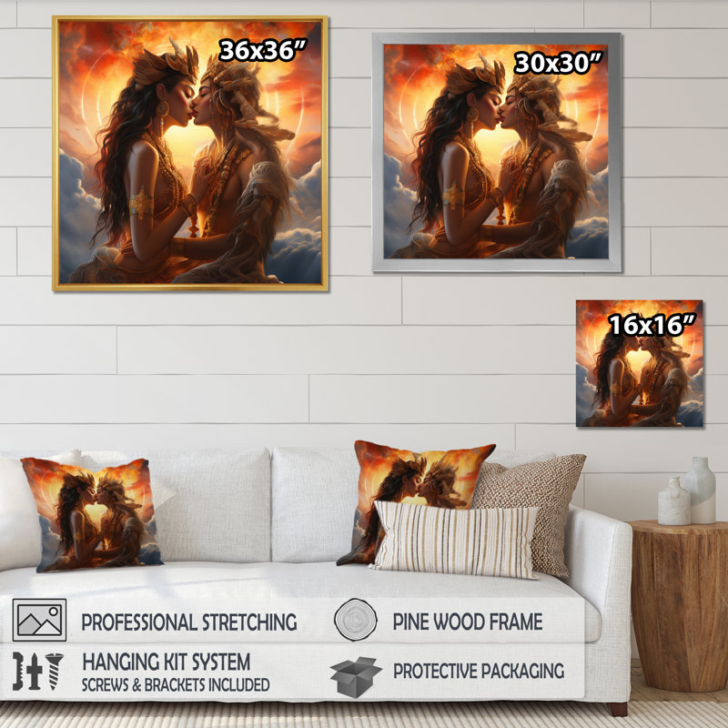 «Sacred Love Divine Couple Kissing» sur toile, H 36 po x l 36 po x P 1,5 po, Toile tendue