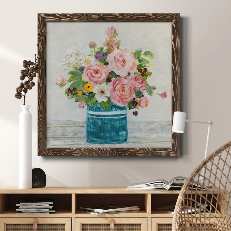 Monet Garden - Peinture sur toile encadrée, H 17 po x l 17 po x P 1,5 po, Cadre noyer