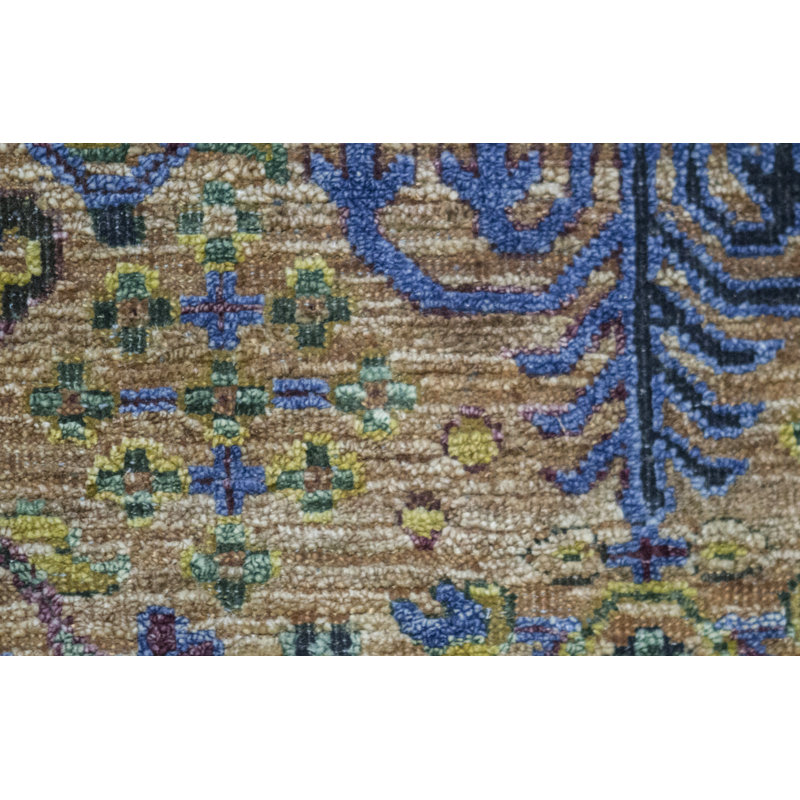 Hand Woven Silk and Wool Geometric Area Rug
