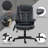 xpiyaer Single-Seat Compact High-Back Vibration Heating Office Massage Chair Deep Black PU Leather