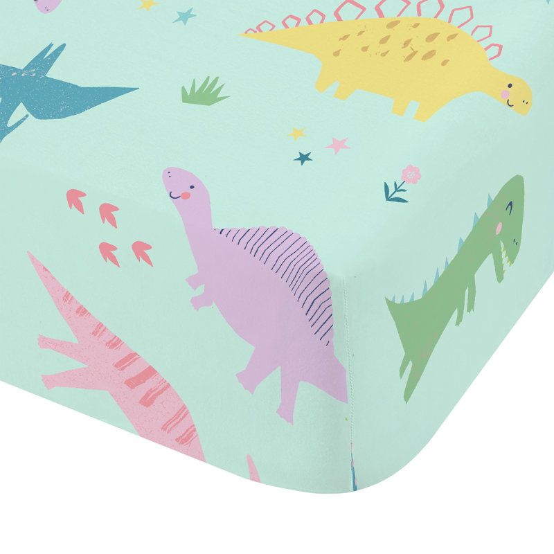 Dinosaur Friends Fitted Sheet, Cot Bed/Toddler (70 x 140cm)