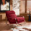 Fauteuil à bascule moderne en tissu avec repose-pieds, mousse haute résilience, structure en acier inoxydable