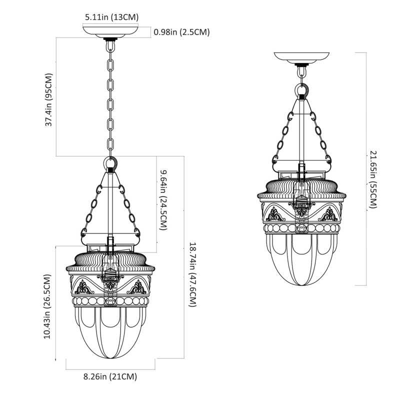 Feffrey 1 - Light Urn Pendant