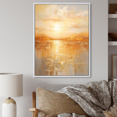 «Jacobien Bold Sunset Golden Collage II», reproduction sur toile