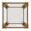 Ensemble de 3 tables basses modernes avec plateau en verre trempé et tablette inférieure pour le rangement et la présentation du salon-129385369