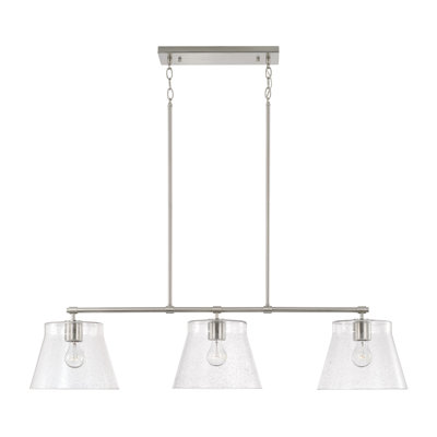 Îlot 3 lumières avec verre transparent ensemencé l 44,5 po x H 10 po Alorie