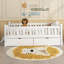 Lit plateforme simple en bois avec garde-corps et 2 tiroirs blanc