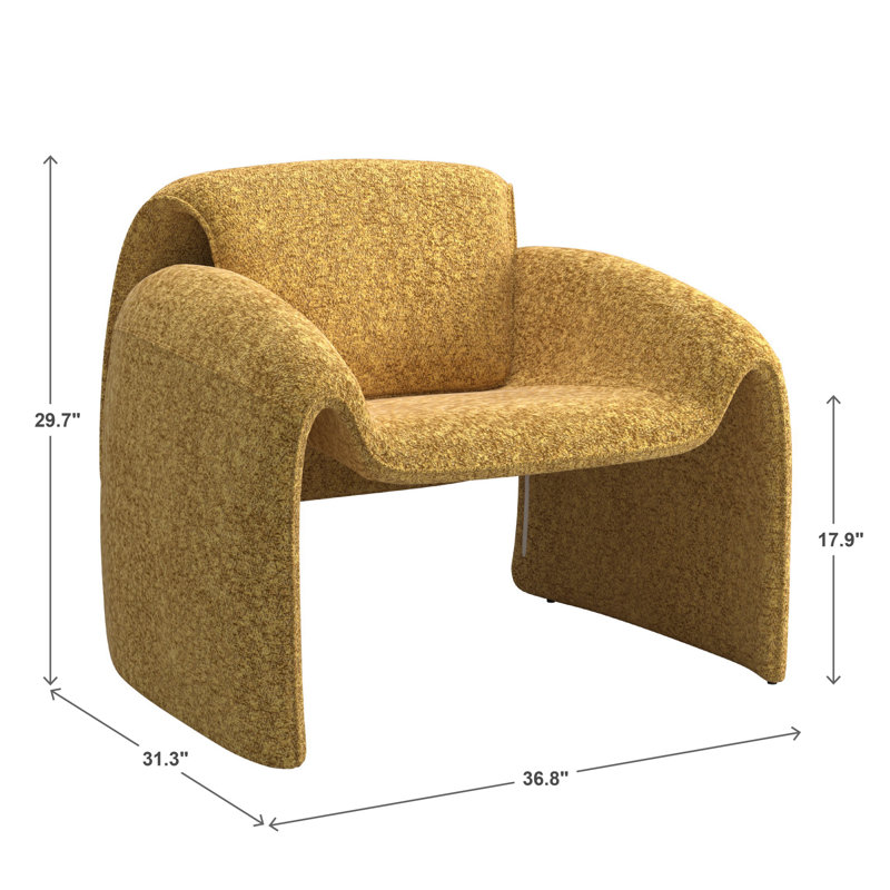 Fauteuil d'appoint avec repose-pieds Gainsborough, Jaune moutarde
