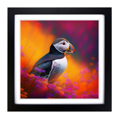 Puffin Colour Field - Framed Print