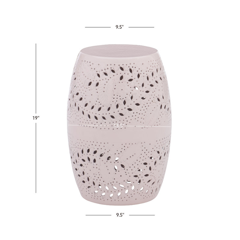 Safiya Light Pink Aluminum Round Side Table