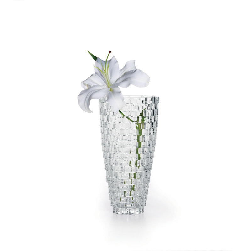 Palazzo 12 in. Crystal Vase, 9'' H X 5.3'' W X 5.3'' D
