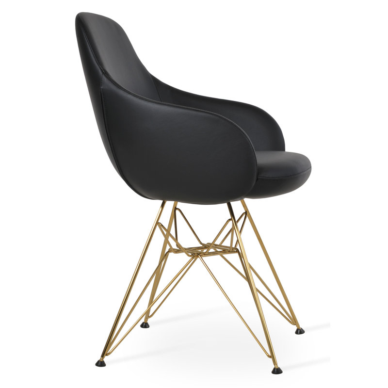 Fauteuil tour Gazel, Gris clair, Or