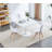 42.1" Mid-century Dining Table - Round Mdf Top Metal Pedestal Legs, Seats 4-6 For Kitchen/living Room-1411901258